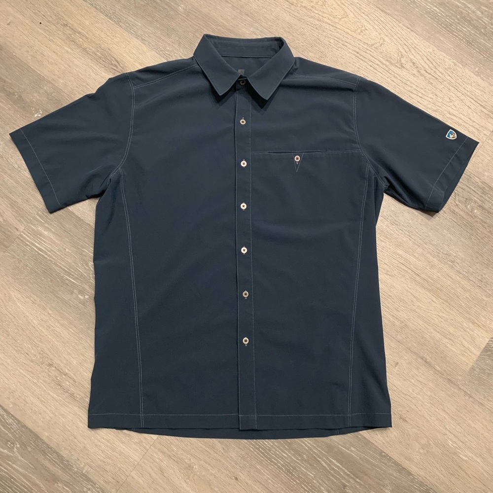 Kuhl Navy Blue Buttonup Shirt Men Size Large